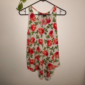First Love Rose Patterned Tank Top size M